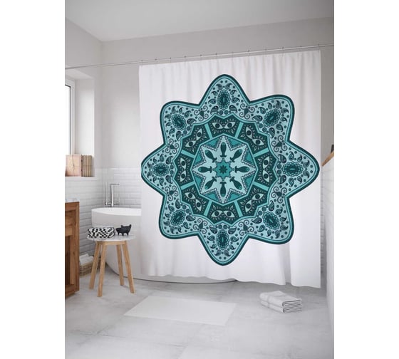 Штора (занавеска) для ванной JoyArty "Скрытные взгляды" из сатена, 180х200 см с крючками, sc_21230 1