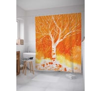 Штора (занавеска) для ванной JoyArty "Вулканическое дерево" из сатена, 180х200 см с крючками, sc_19686