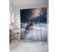 Штора (занавеска) для ванной JoyArty "Куски затонувшего корабля" из сатена, 180х200 см с крючками, sc_20541