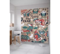 Штора (занавеска) для ванной JoyArty "Лиса Алиса" из сатена, 180х200 см с крючками, sc_185498