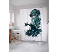 Штора (занавеска) для ванной JoyArty "Маска кошечки" из сатена, 180х200 см с крючками, sc_13862