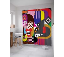 Штора (занавеска) для ванной JoyArty "Эмоциональная фантазия" из сатена, 180х200 см с крючками, sc_22210