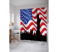 Штора (занавеска) для ванной JoyArty "Символ Америки" из сатена, 180х200 см с крючками, sc_20697