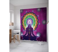 Штора (занавеска) для ванной JoyArty "Красочное погружение в мысли" из сатена, 180х200 см с крючками, sc_16069