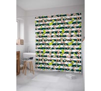 Штора (занавеска) для ванной JoyArty "Скоро новый год" из сатена, 180х200 см sc_378605