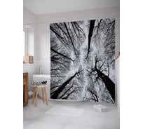 Штора (занавеска) для ванной JoyArty "Грустные леса" из сатена, 180х200 см с крючками, sc_20658