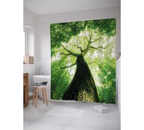 Штора (занавеска) для ванной JoyArty "Крон дерева" из сатена, 180х200 см с крючками, sc_125590