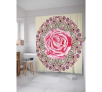 Штора (занавеска) для ванной JoyArty "Огромная роза" из сатена, 180х200 см с крючками, sc_16054