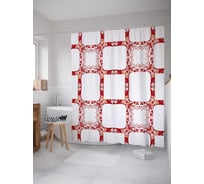 Штора (занавеска) для ванной JoyArty "Клетки изменения" из сатена, 180х200 см с крючками, sc_19975
