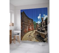 Штора (занавеска) для ванной JoyArty "Волшебная экскурсия" из сатена, 180х200 см с крючками, sc_16607