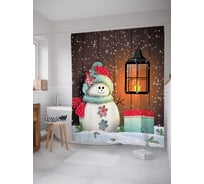 Штора (занавеска) для ванной JoyArty "Ночной огонек" из сатена, 180х200 см с крючками, sc_20314