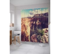 Штора (занавеска) для ванной JoyArty "Горная пропасть" из сатена, 180х200 см с крючками, sc_20110