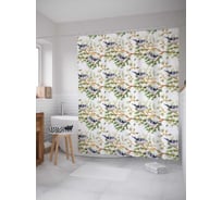 Штора (занавеска) для ванной JoyArty "Птицы на ветке" из сатена, 180х200 см с крючками, sc_185485