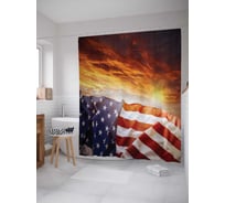 Штора (занавеска) для ванной JoyArty "Государственный флаг" из сатена, 180х200 см с крючками, sc_20686