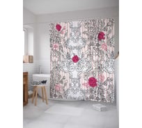 Штора (занавеска) для ванной JoyArty "Иллюзия весны" из сатена, 180х200 см с крючками, sc_2907
