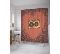 Штора (занавеска) для ванной JoyArty "Любовь и музыка" из сатена, 180х200 см с крючками, sc_16473