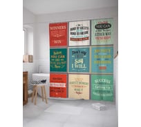 Штора (занавеска) для ванной JoyArty "Правила победителя" из сатена, 180х200 см с крючками, sc_16011