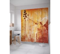 Штора (занавеска) для ванной JoyArty "Дерево, смотрящее на крышу" из сатена, 180х200 см с крючками, sc_16706