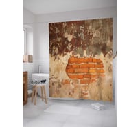 Штора (занавеска) для ванной JoyArty "Старая штукатурка" из сатена, 180х200 см с крючками, sc_15855