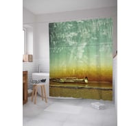 Штора (занавеска) для ванной JoyArty "Забытая труба" из сатена, 180х200 см с крючками, sc_16690