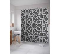 Штора (занавеска) для ванной JoyArty "Форменная решетка" из сатена, 180х200 см с крючками, sc_19994