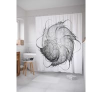 Штора (занавеска) для ванной JoyArty "Магический знак" из сатена, 180х200 см с крючками, sc_20002