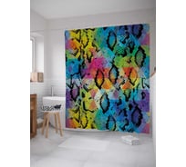 Штора (занавеска) для ванной JoyArty "Радужная шкура дракона" из сатена, 180х200 см с крючками, sc_207082