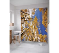 Штора (занавеска) для ванной JoyArty "Лесная вселенная" из сатена, 180х200 см с крючками, sc_20672