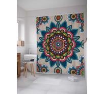 Штора (занавеска) для ванной JoyArty "Узорное безумие" из сатена, 180х200 см с крючками, sc_21240