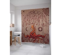 Штора (занавеска) для ванной JoyArty "Древо иллюзий" из сатена, 180х200 см с крючками, sc_22427