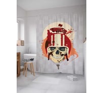 Штора (занавеска) для ванной JoyArty "Рискованные гонки" из сатена, 180х200 см с крючками, sc_13854