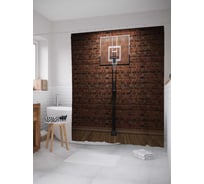 Штора (занавеска) для ванной JoyArty "Мысли о баскетболе" из сатена, 180х200 см с крючками, sc_16525