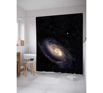 Штора (занавеска) для ванной JoyArty "Космический вихрь" из сатена, 180х200 см с крючками, sc_22421