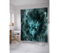 Штора (занавеска) для ванной JoyArty "Волнительный космос" из сатена, 180х200 см с крючками, sc_13791