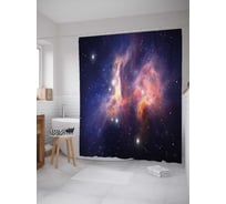 Штора (занавеска) для ванной JoyArty "Вакуумный мир" из сатена, 180х200 см с крючками, sc_22420