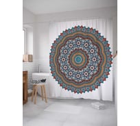 Штора (занавеска) для ванной JoyArty "Культура вышивки" из сатена, 180х200 см с крючками, sc_21206