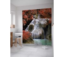 Штора (занавеска) для ванной JoyArty "Летний водопад" из сатена, 180х200 см с крючками, sc_20949