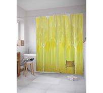 Штора (занавеска) для ванной JoyArty "Лесной контраст" из сатена, 180х200 см с крючками, sc_17620