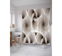 Штора (занавеска) для ванной JoyArty "Поток мыслей" из сатена, 180х200 см с крючками, sc_20831