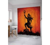 Штора (занавеска) для ванной JoyArty "Вонственный победитель" из сатена, 180х200 см с крючками, sc_19992