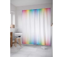 Штора (занавеска) для ванной JoyArty "Радужная шкала" из сатена, 180х200 см с крючками, sc_20924