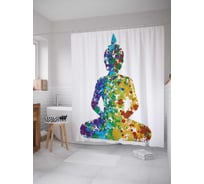 Штора (занавеска) для ванной JoyArty "Контрастная медитация" из сатена, 180х200 см с крючками, sc_13743