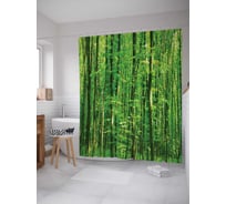 Штора (занавеска) для ванной JoyArty "Лесные просторы" из сатена, 180х200 см с крючками, sc_19643