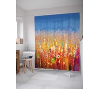 Штора (занавеска) для ванной JoyArty "Красочное море" из сатена, 180х200 см с крючками, sc_21162