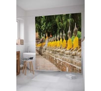 Штора (занавеска) для ванной JoyArty "Замок спокойствия" из сатена, 180х200 см с крючками, sc_13740