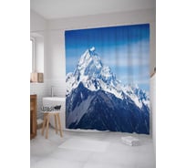 Штора (занавеска) для ванной JoyArty "Снег с вершины горы" из сатена, 180х200 см с крючками, sc_20403