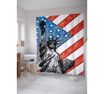 Штора (занавеска) для ванной JoyArty "Символ государства" из сатена, 180х200 см с крючками, sc_20699