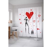 Штора (занавеска) для ванной JoyArty "Любовь к моде" из сатена, 180х200 см с крючками, sc_21026