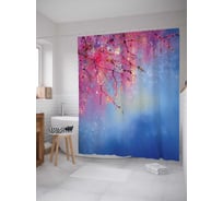 Штора (занавеска) для ванной JoyArty "Фруктовое дерево" из сатена, 180х200 см с крючками, sc_21166