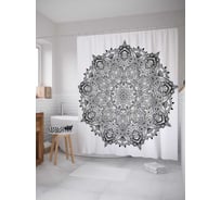 Штора (занавеска) для ванной JoyArty "Сложность судьбы" из сатена, 180х200 см с крючками, sc_21198